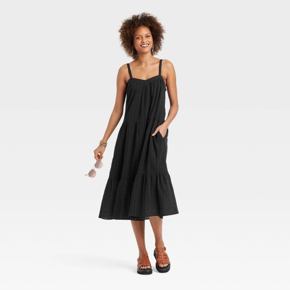 NWT Women's Plus Sleeveless A-Line Dress - Knox Rose - Black Floral